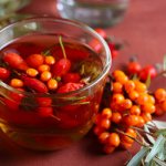 Strengthening tea made from hawthorn, rosehip and sea buckthorn